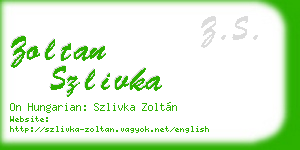 zoltan szlivka business card